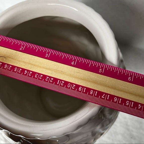 Porta White Embossed Cookie‎ Jar with Mushroom Lid Stoneware Made in Portugal - Picture 10 of 15